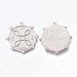 Brass Micro Pave Clear Cubic Zirconia Pendants&nbsp;KK-N232-165-NF