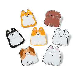 8 個 8 スタイルのアクリルブローチ  女性用のかわいい犬のバッジピン  ミックスカラー  37~41.5x31~33.5mm  1個/スタイル&nbsp;FIND-CJ0001-94
