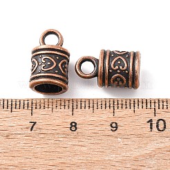チベット風合金コードエンドパーツ  コラム  カドミウムフリー＆ニッケルフリー＆鉛フリー  赤銅鉱  16x10mm  穴：3.5mm  約350個/1000g&nbsp;TIBE-090-R-NR