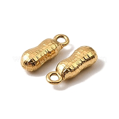 304ステンレススチールチャーム  ゴールドカラー  ピーナッツ  9.5x3.5x3mm  穴：1.2mm&nbsp;STAS-Z148-06G-03