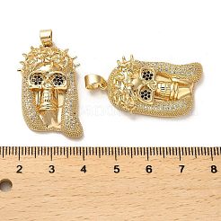 Brass Micro Pave Cubic Zirconia Pendants&nbsp;KK-K355-24G