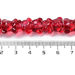 電気メッキガラスビーズセット  パール光沢メッキ  クマ  ファイヤーブリック  15x12x9mm  穴：1.2mm  約44個/連  25.98''（66センチメートル）&nbsp;EGLA-P063-PL06