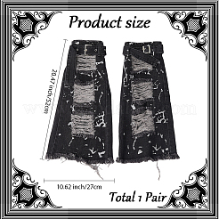 Denim Fabric Ripped Leg Sleeves&nbsp;AJEW-WH20060-26