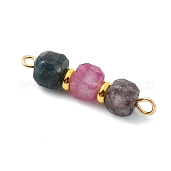 3Pcs 3 Styles Natural Multicolor Tourmaline Faceted Cube Beaded Links Connector Charms&nbsp;PALLOY-JF05291