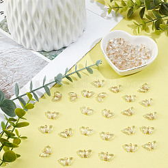 メッキ透明アクリルパーツ  304ステンレススチールアイピン付き  蝶  透明  10x16x5mm  穴：2mm  60個/箱&nbsp;FIND-DC0004-69