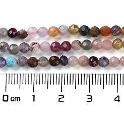 天然石&合成天然石ビーズ連売り  多面カット  ラウンド  3.5~4.5mm  穴：0.7mm  約107個/連  15.55インチ（39.5cm）&nbsp;G-G048-A02-01