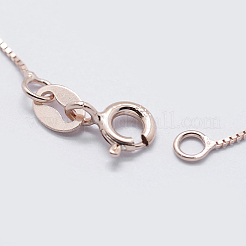 925 Sterling Silver Box Chain Necklaces&nbsp;STER-F039-45cm-03RG