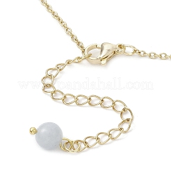 Dyed Natural White Jade Round Beaded Ankelets&nbsp;AJEW-AN00707-02