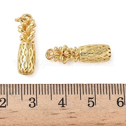 真鍮チャーム  パイナップル  丸カン付き  長持ちメッキ  鉛フリー＆カドミウムフリー  18KGP本金メッキ  21.5x6mm  穴：2.5mm&nbsp;KK-L245-21G