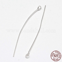 スターリングシルバーアイピン925本  銀  30x0.6mm  ヘッド：3mm  約192個/20g&nbsp;STER-F018-02B