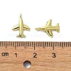 ラックメッキ真鍮チャーム  長持ちメッキ  鉛フリー＆カドミウムフリー  飛行機  18KGP本金メッキ  13.5x10x3mm  穴：1.5mm&nbsp;LS-KK-R157-01G