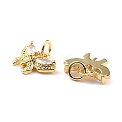Real 18K Gold Plated Brass Micro Pave Cubic Zirconia Charms&nbsp;ZIRC-Z023-05B