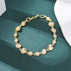 Brass Link Chain Bracelets for Women&nbsp;BJEW-D387-03G