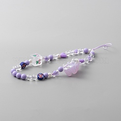 Bear Acrylic Beaded Mobile Phone Lanyard Wrist Strap&nbsp;LS-FIND-WH0155-022