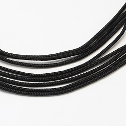 ポリエステル&スパンデックスコードロープ  16プライ  ソリッドカラー  靴紐を作るための  ブラック  2mm  約109.36ヤード（100m）/バンドル&nbsp;RCP-R007-341