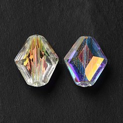 ガラス k9 ガラス  模造オーストリアクリスタルビーズ  多面カット  双円錐形  クリアAB  12x10.5x6mm  穴：1.5mm&nbsp;GLAA-H024-08