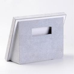 木材のピアスディスプレイ  ベルベットで覆われた  グレー  20.4x25.1x9.8cm&nbsp;EDIS-O003-04