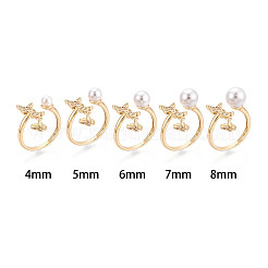Butterfly Brass Micro Pave Clear Cubic Zirconia Cuff Rings Setting&nbsp;KK-T079-26G