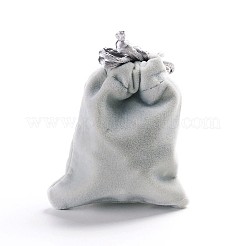 長方形ベロアのアクセサリー袋  ライトグレー  8.8x7cm&nbsp;TP-O004-C-07