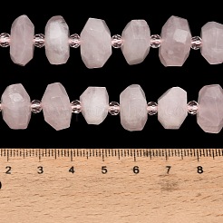 天然石ローズクォーツビーズ連売り  多面カット  ナゲット  シードビーズで  8~10x14~16x13~15mm  穴：1.4mm  約30~31個/連  15.35''（39センチメートル）&nbsp;GG-CBAC18C-A02-02