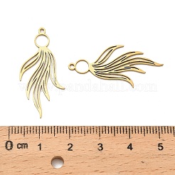 ステンレスペンダント201個  リーフチャーム  レーザー切断  ゴールドカラー  32.5x16x1mm  穴：1.5mm&nbsp;STAS-Z162-07G