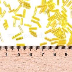 ガラスラウンドラッパビーズ  混合スタイル  きいろ  5~7x2mm  穴：0.6~1mm  約16199個/ポンド&nbsp;SEED-XCP0001-47C