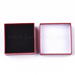 厚紙のジュエリーボックス  ペンダント＆イヤリング＆リング  内部のスポンジ  正方形  レッド  7.5x7.5x3.5cm  インナーサイズ：6.5x6.5センチメートル  カバーなし：長さ7cm  幅7cm  厚さ3mm  カバー：7.5cm長  幅7.5cm  2センチ、厚&nbsp;X-CBOX-N012-25A