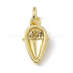 Brass Micro Pave Clear Cubic Zirconia Ice Cream Charms&nbsp;ZIRC-F132-69G