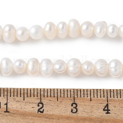 天然養殖淡水パールビーズ連売り  ポテト  グレード2a++  雪  4~5mm  穴：0.6mm  約84~87個/連  14.09''~14.96''（35.8~38センチメートル）&nbsp;PEAR-I007-07Q-04A-02