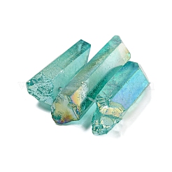 電気メッキされた天然の水晶が目盛り付きビーズ連売り  ナゲット  トップ掘削  21~43x5~13mm  穴：1mm  3個/セット&nbsp;G-P315-A14