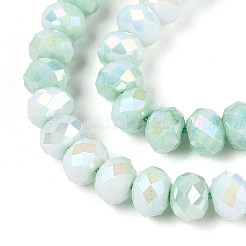 Anti-Tarnish Electroplate Rondelle Glass Beads Strands&nbsp;EGLA-T021-6mm-17-06