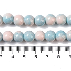ベーキングペイントガラスビーズ連売り  ラウンド  アクア  10mm  穴：1.4mm  約85~86個/連  31.10~31.50''（79~80センチメートル）&nbsp;GLAA-H031-01C-10