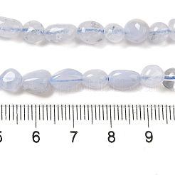 天然石ブルーレースアゲートビーズ連売り  ナゲッツビーズ  タンブルストーン  6~10x6~8x3.5~7mm  穴：1mm  15.94インチ（40.5cm）&nbsp;G-L608-A02-01A