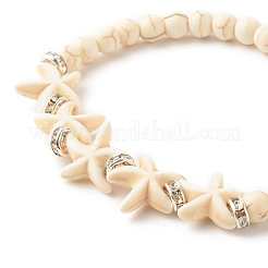 Synthetic Turquoise Starfish Stretch Bracelet&nbsp;BJEW-JB07702-04