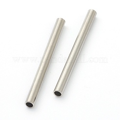 変色しない304ステンレススチールビーズ  チューブビーズ  ステンレス鋼色  30x2.5mm  穴：1.8mm&nbsp;LS-STAS-H160-04C-P