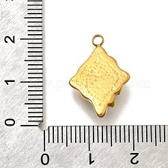 合成ターコイズペンダント  304ステンレススチールの菱形チャーム  18KGP本金メッキ  21x14x4.5mm  穴：2mm&nbsp;LS-STAS-D310-03G-03