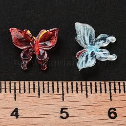 蓄光樹脂デコデンカボション  暗闇で光る  蝶  ミックスカラー  9x10x3mm&nbsp;RESI-K036-22