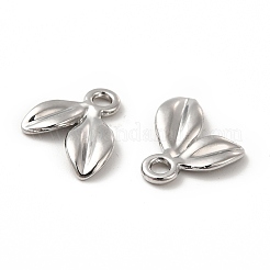 Rack Plating Alloy Leaf Charms&nbsp;FIND-G044-07P