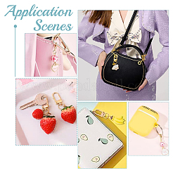 4 Sets 2 Style Natural Gemstone Heart & Enamel Dog Brass Bell Pendant Decorations&nbsp;HJEW-GA0001-39
