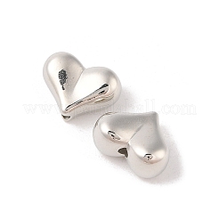 CCBプラスチックビーズ  ハート  プラチナ  10.5x14x6.5mm  穴：1.6mm&nbsp;CCB-N006-43P