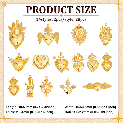  28Pcs 14 Styles Alloy Pendant Cabochon Settings&nbsp;FIND-ME0001-99