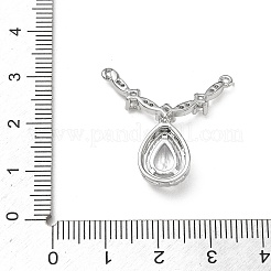 Brass Micro Pave Clear Cubic Zirconia Pendants&nbsp;CU-CBA5C42-07P