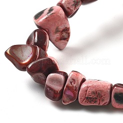 染色された天然トロクスシェルビーズ連売り  ナゲット  鮭色  3~8x6~13x3~8mm  穴：1mm  約95個/連  14.09''（35.8センチメートル）&nbsp;BSHE-Z006-01D