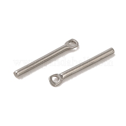 変色しない304ステンレススチールペンダント  バーチャーム  ステンレス鋼色  15x2x1.2mm  穴：1mm&nbsp;STAS-Q323-03A-P