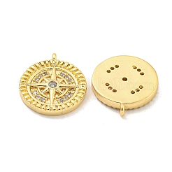 Brass Micro Pave Clear Cubic Zirconia Charms&nbsp;KK-Z044-35G