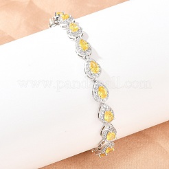 Platinum Tone Brass Micro Pave Cubic Zirconia Tennis Bracelets&nbsp;BJEW-B160-05P