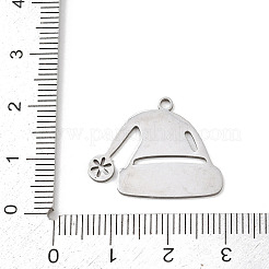 クリスマス 201 ステンレス ペンダント  クリスマスの帽子  19x24x1mm  穴：1.6mm&nbsp;STAS-C156-01Q-P