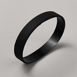 ワードシリコンコードブレスレットリストバンド  ブラック  1/2インチ（1.2cm）  内径：2-3/8インチ（6.1cm）&nbsp;BJEW-WH20004-02L