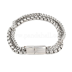 201 Stainless Steel Multi-strand Bracelets&nbsp;LS-BJEW-H633-02P