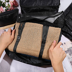 ポリエステル製旅行用トイレタリーバッグ8個  巾着袋  長方形  ブラック  15~32x23~45x0.1~0.8cm&nbsp;ABAG-WH0046-118B